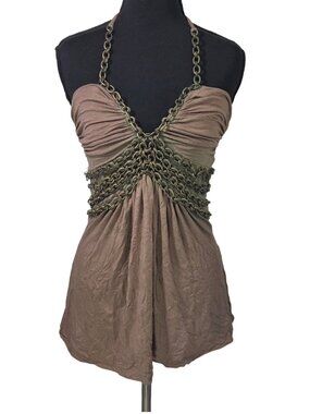 Vtg Dystopian Y2K 90s Babydoll Halter top XS Patina Grunge Trashy Mcbling Indie